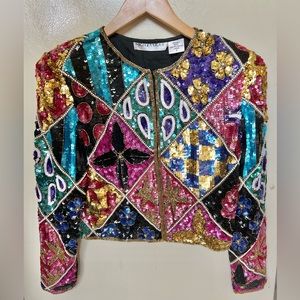 Vintage Night Vogue sequin jacket